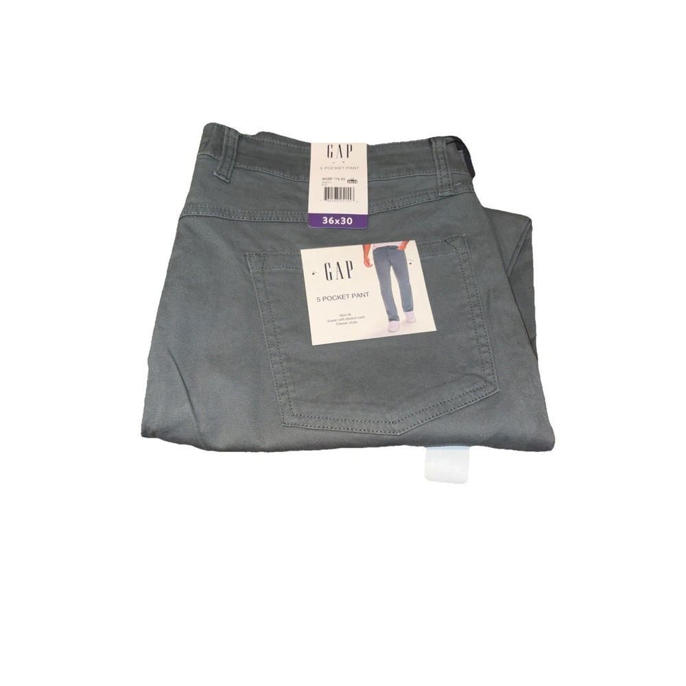 NWT Men's Blue GAP 5 Pocket Pant Size *36X30* $79